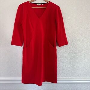 Boden Red Bronte Ottoman Ribbed Knit Dress Size 8